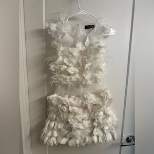 White Rose and Feather Dress